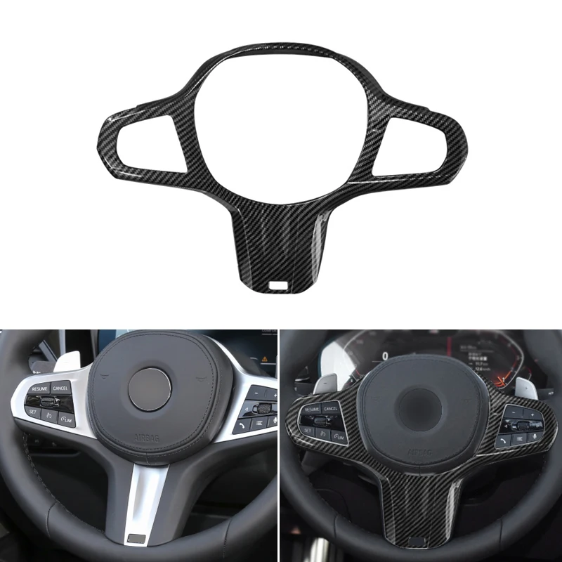 Carbon Fiber Texture Car Styling Steering Wheel Cover Trim For BMW G Chassis G40 G20 G30 G11 G01 G02 G05