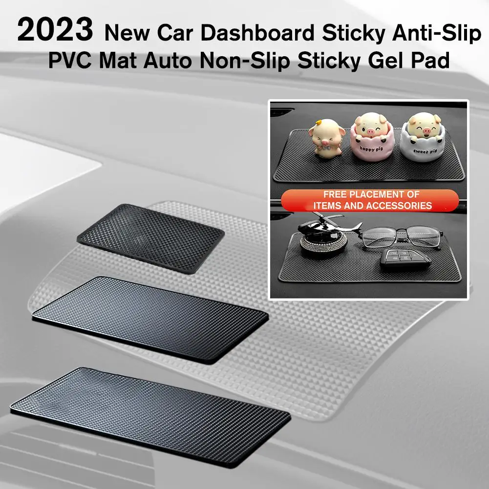 New Car Dashboard Sticky Black Anti-Slip PVC Mat Auto Phone Holder Non-Slip Sticky Gel Pad 3 Size