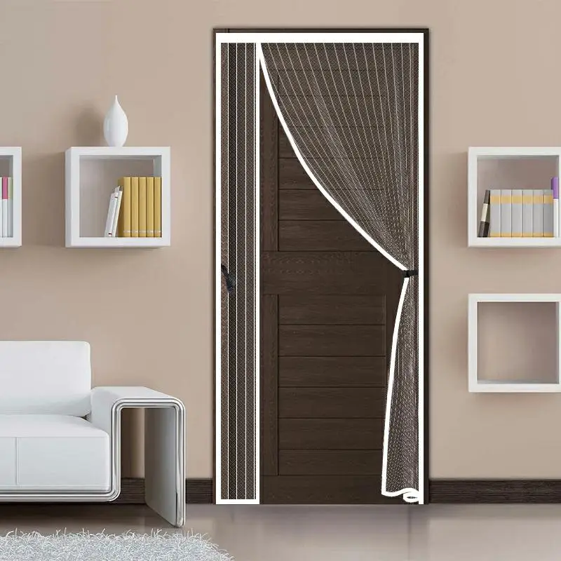 

Magnetic Mosquito Net White Door Custom Size Door Curtain SideOpening Screen Automatically Turn Off Invisible Mesh Self-adhesive
