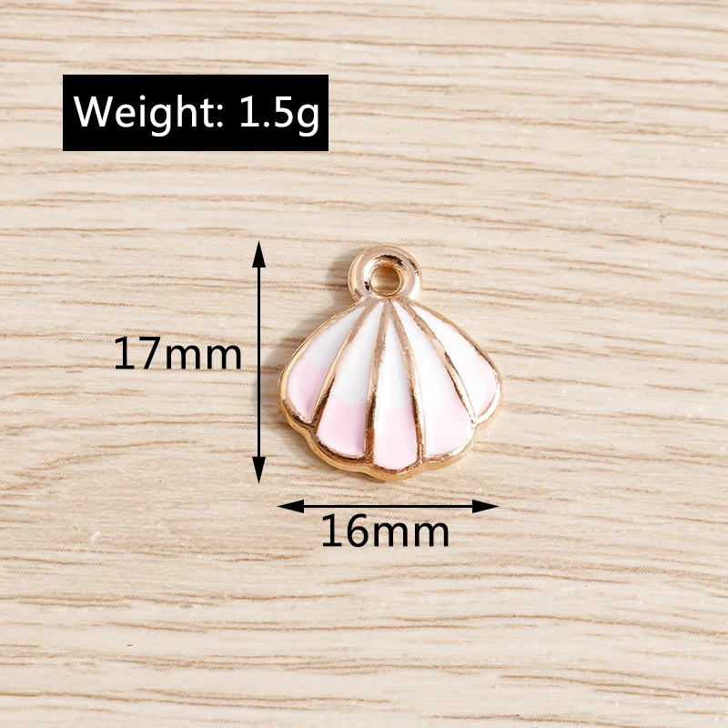 10pcs 16x17mm Cute Marine Life Charms Enamel Shell Charms Pendants for Jewelry Making Drop Earrings Necklace DIY Crafts Supplies