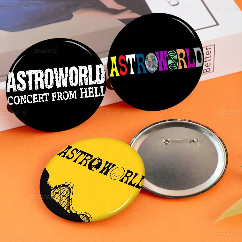 T-Travis S-Scott A-Astroworld تخصيص لينة زر دبوس للنساء مجوهرات إبداعية مضحك شارة الكرتون عاشق قبعة