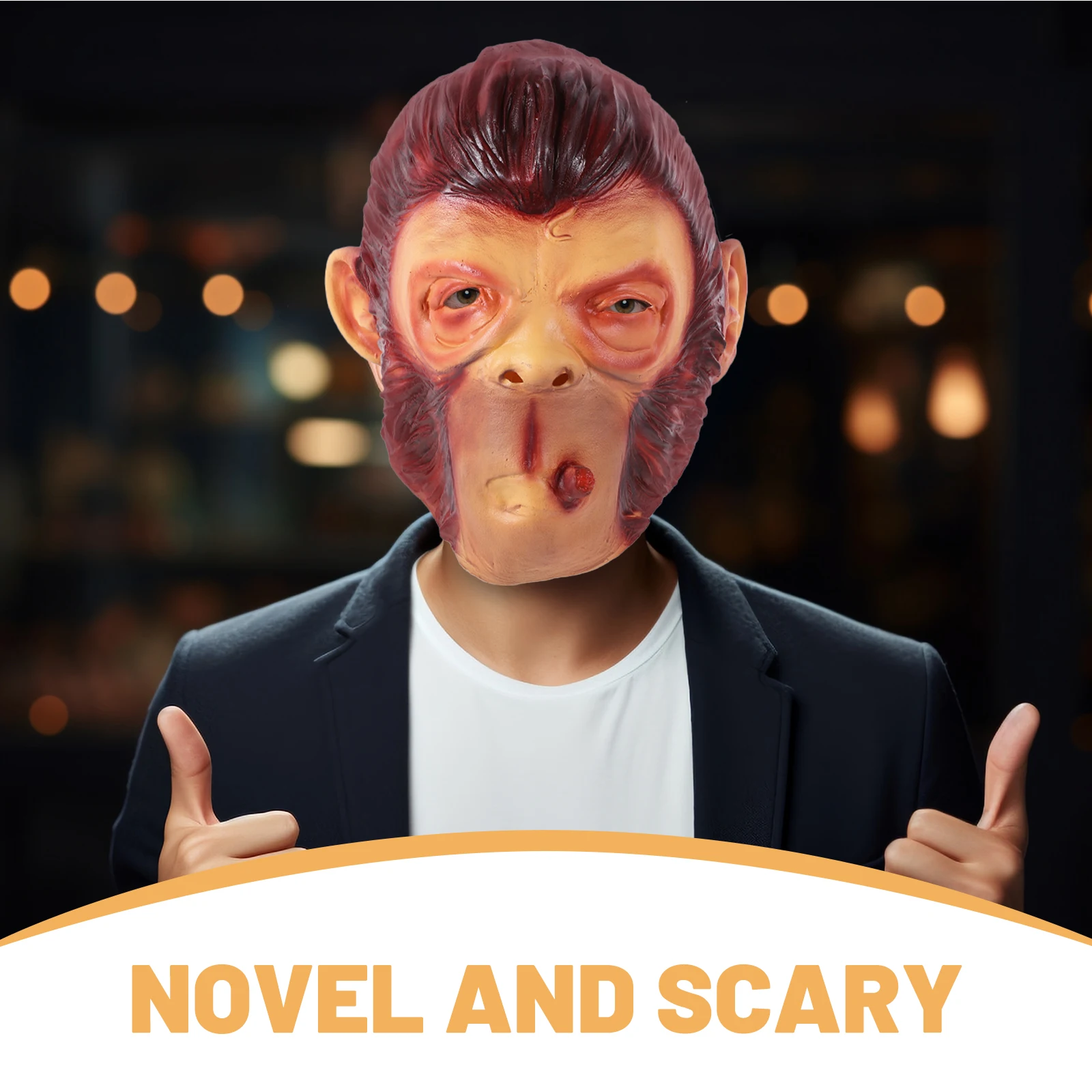 

Funny Monkey Headgear Latex Face Mask Masquerade Party Prop Full Scary Halloween Masks Green Wear Toy Costumes