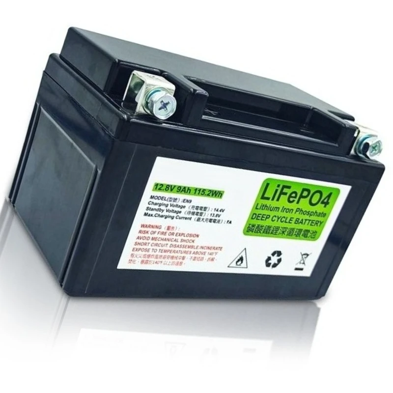 오토바이 배터리 ATV UTV LiFePO4 스쿠터 스타터 300A-400A 내장형 BMS 리튬 배터리 전압 보호 12.8V 7Ah 9Ah