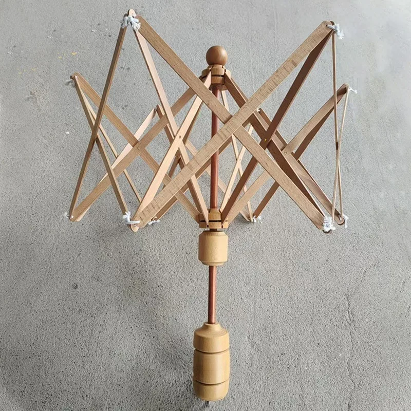 Manual Wooden Yarn Ball Winder Hand Crank Wool Thread Wrapping Machine Umbrella Swift Hand Operated Knitting Yarn Winding Tool