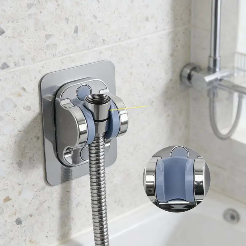 Bathroom Showers Accessories Easy Installation Base Wall Mount Strong Adhesive Shower Head Adjustable Bathroom Shower Bracket