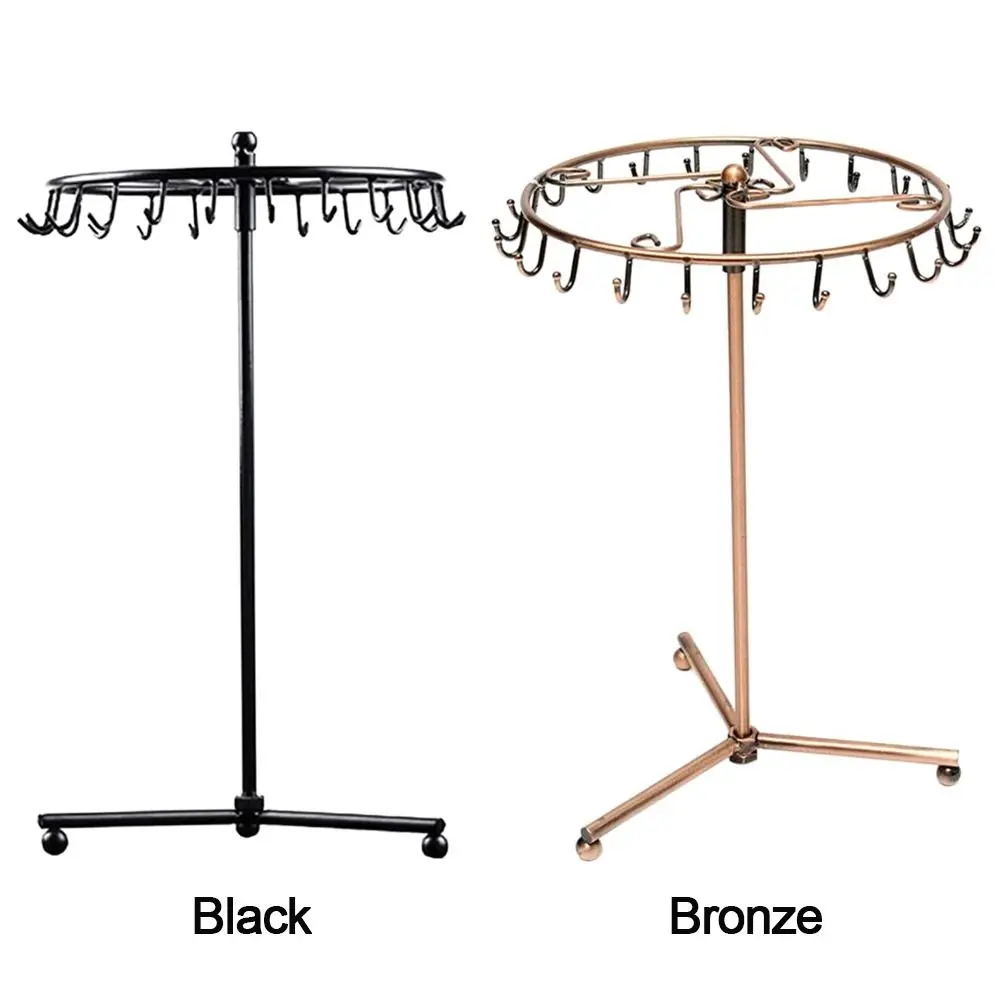 Metal Rotating Jewelry Stand Detachable 2Colors Jewelry Hanging Shelf Ring Necklace Earrings Display Rack Bedroom Decorations