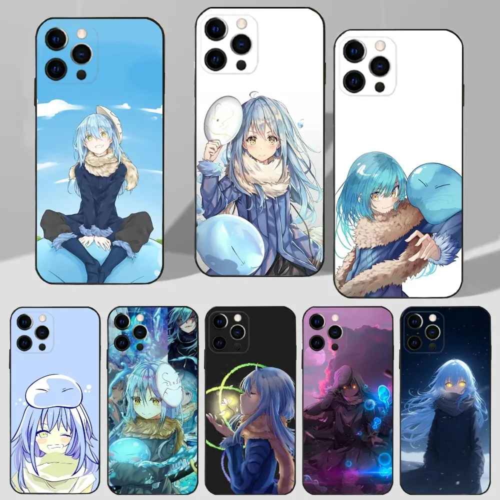 Tensei S-Slime Anime R-Rimuru Phone Case For iPhone 16,15,14,13,12,11 Plus,Pro Max,XS,X,XR,SE,Mini,8,7 Soft Silicone Black Cover