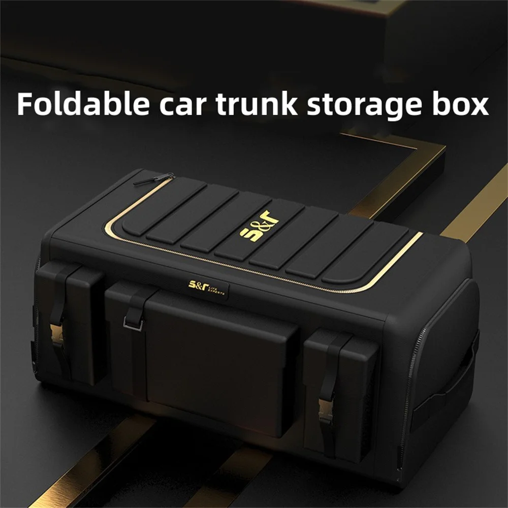 50L/60L/70L Car Trunk Organizer Storage Box Oxford Cloth Auto Organizers Bag Folding Trunk Storage Pockets For Vehicle Sedan SUV