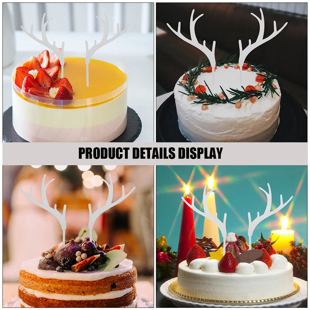 

16 Pcs Christmas Cake Decor Decoration Insert Christmascupcake Toppers Silver Birthday