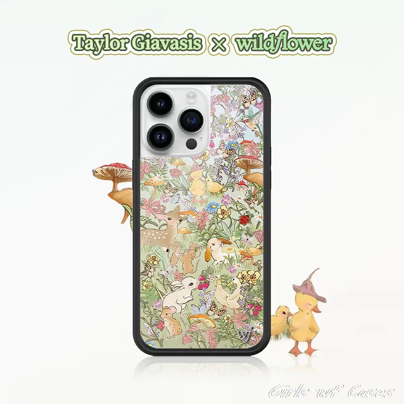 

Wildflower Taylor Giavasis Grassland Phone Case for iPhone 16 15 14 13 12 11 17 Pro Max Plus Air Fawn WF Deer Duck Girls Cover