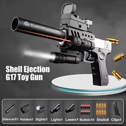 Upgrade Shell Throwing Toys Gun Ejection G17 Handgun Soft Darts Bullets Airsoft Pistol For Boys Outdoor Sports Shooting Gift