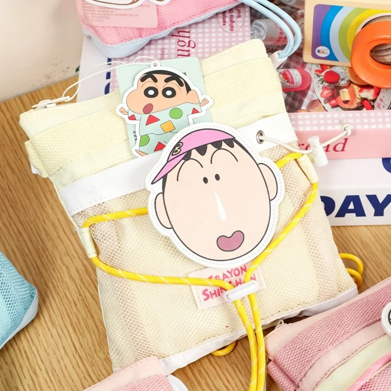 Cartoon Crayon Shin-Chan Shoulder Bag New Kawaii Japanese Anime Character Multi Functional Travel Grid Makeup Bag Friend's Gift - view 3