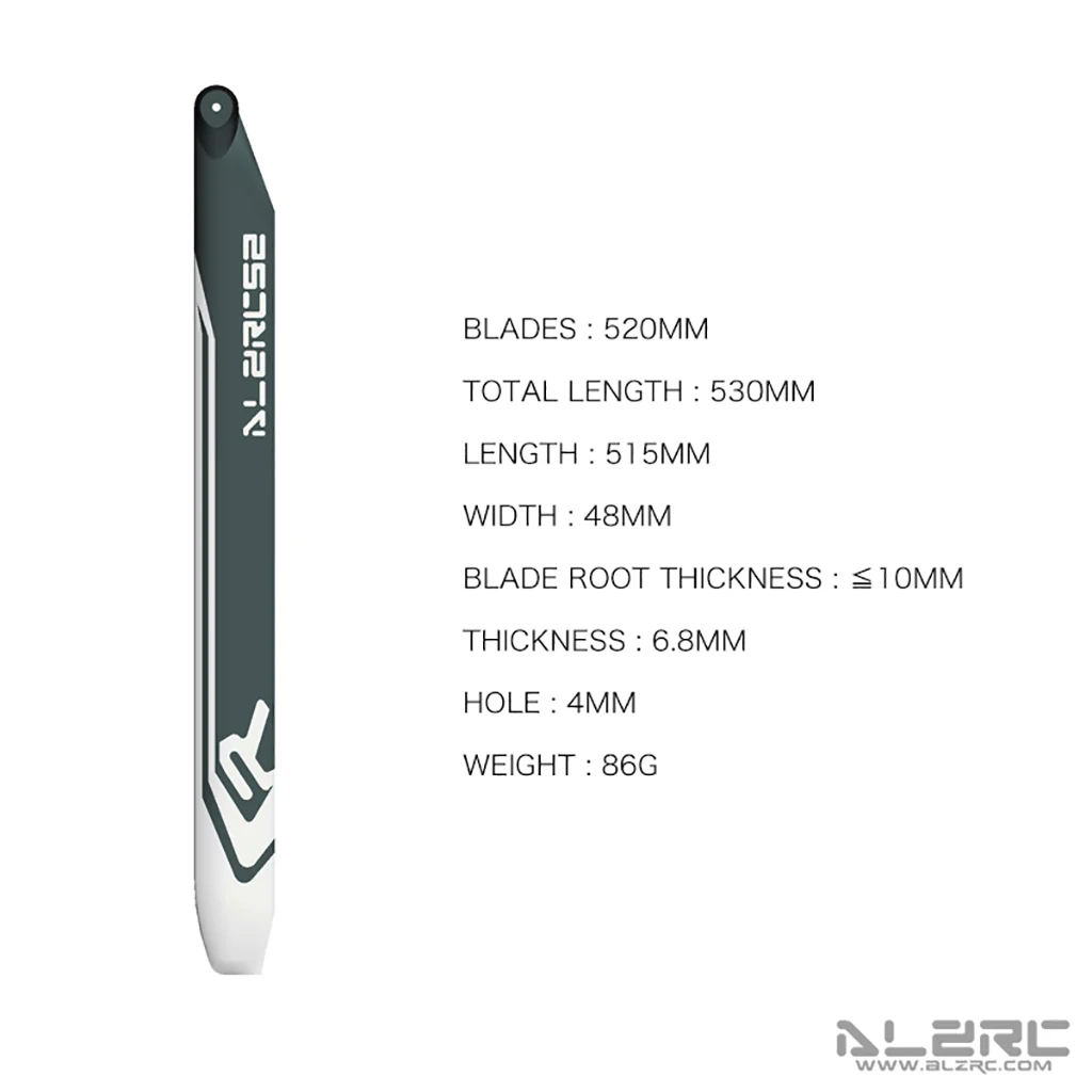 ALZRC Neue R Serie 360 MM 380 MM 420 MM 520 MM 700 MM Carbon Faser Haupt Schwanz paddle Für Alzrc 420 R42 RC Hubschrauber Extreme 3D Flug – Detail 24