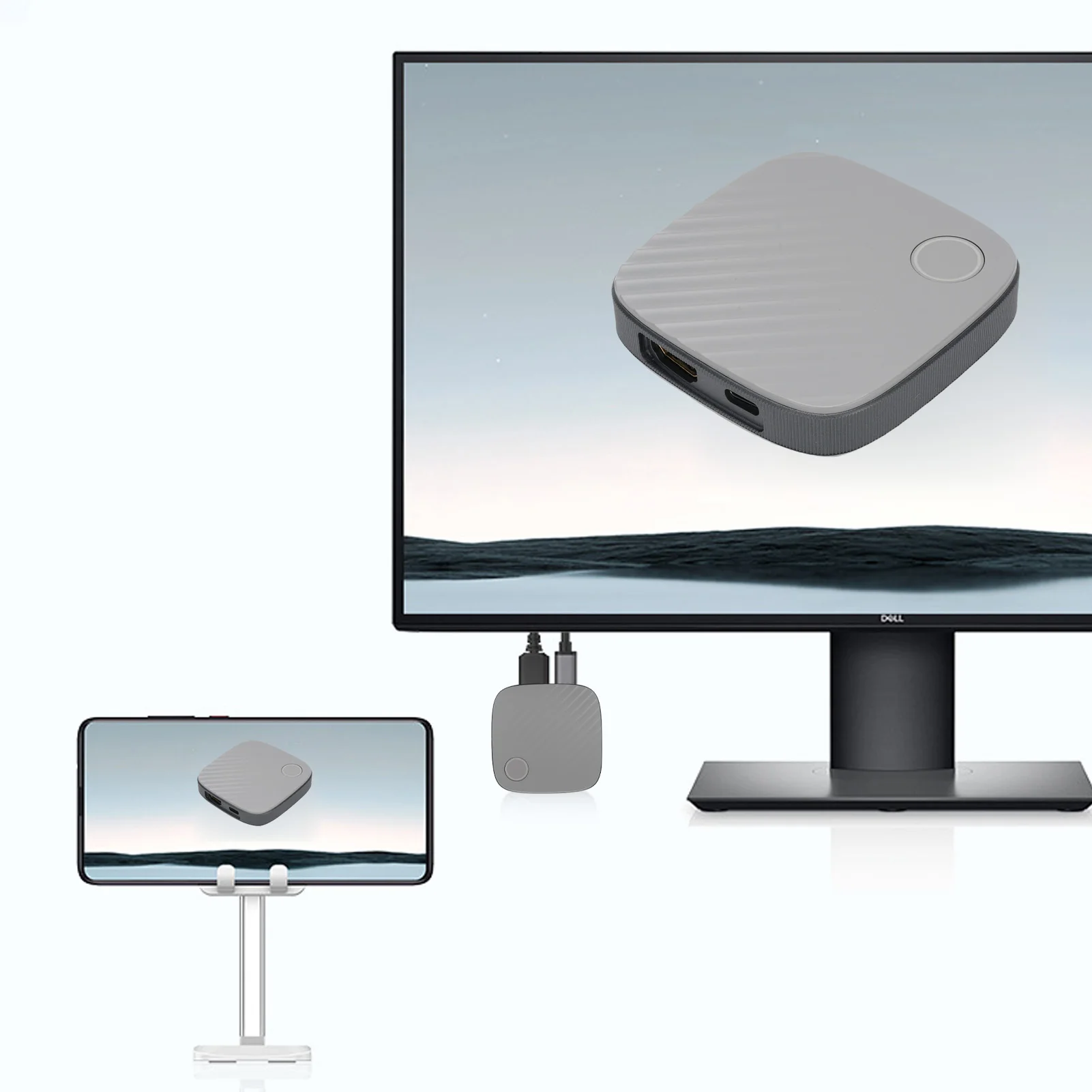 عرض لاسلكي النسخ المتطابق محول نوع C محول العرض اللاسلكي 2.4G 5G هوائي 50 متر مسافة دعم 4K لغرفة الاجتماعات