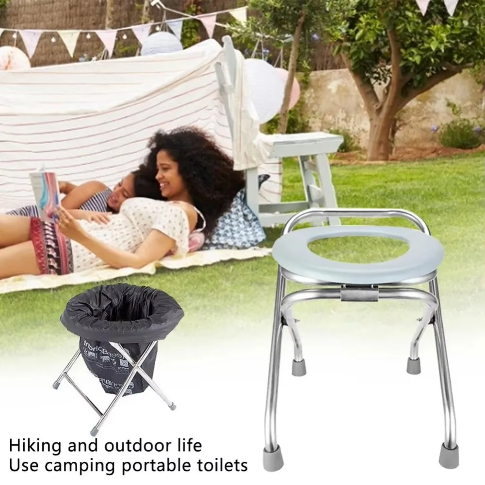 Stainless Steel Portable Toilet Seat O-Shaped Foldable Pregnant Women Potty Seat Durable Elderly Toilet