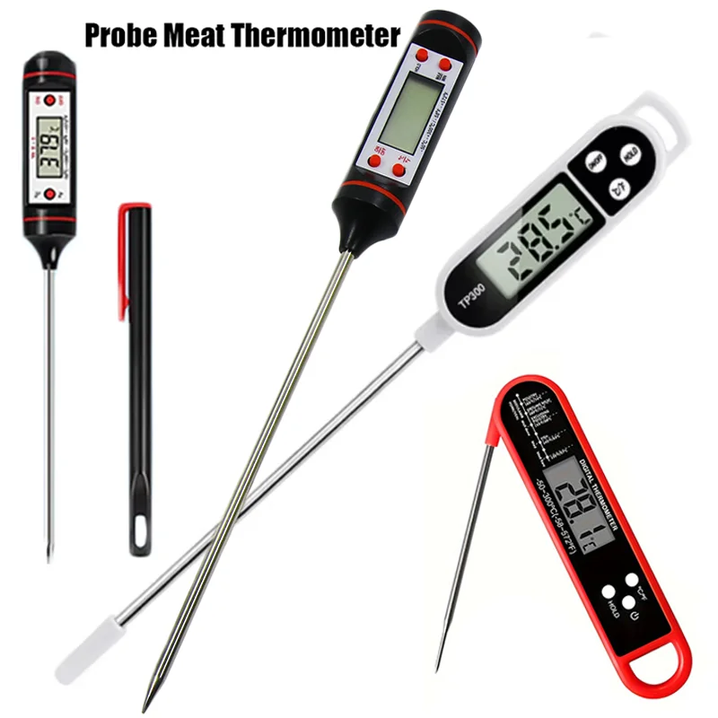 Termômetro Digital de Cozinha para Carne, Alimentos, Leite e Churrasco - Medidor Eletrônico de Temperatura