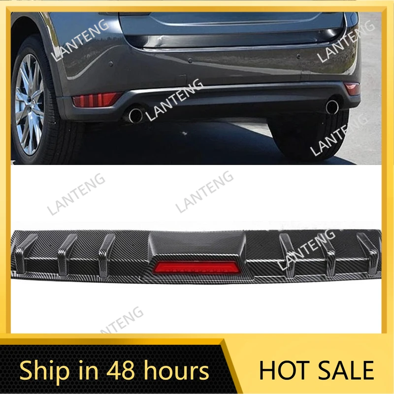 سيارة الخلفي سبويلر الوفير الناشر الشفاه ث/LED الذيل الفرامل وقف الضوء ل M-azda CX-5 CX-3 CX-30 CX-9 اكسسوارات السيارات أجزاء أسود #1