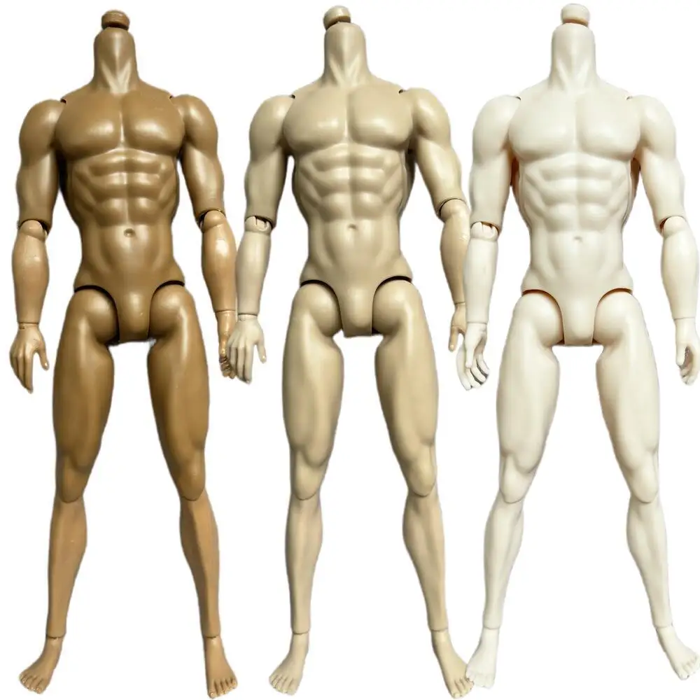 32CM Male Muscle Body Without LOGO Little Defectives White Latino Tan Skin Tone 1/6 Joints Movable Doll Body