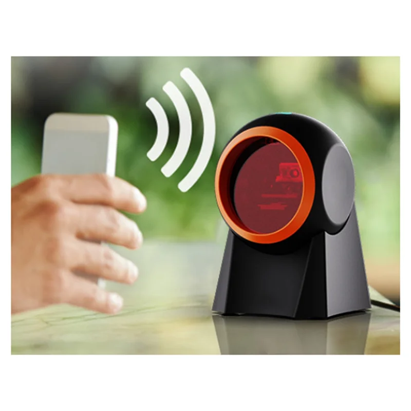 

1D 2D-сканер штрих-кода Платформа USB Проводной настольный считыватель QR-кодов Всенаправленный