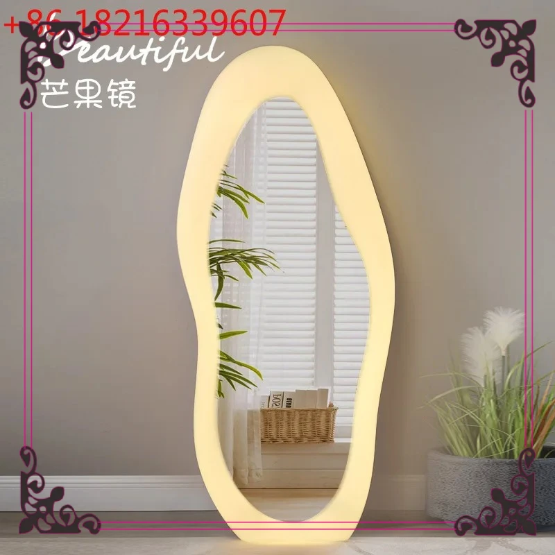 Different line mango mirror Wave mirror Luminous cloud floor mirror Irregular