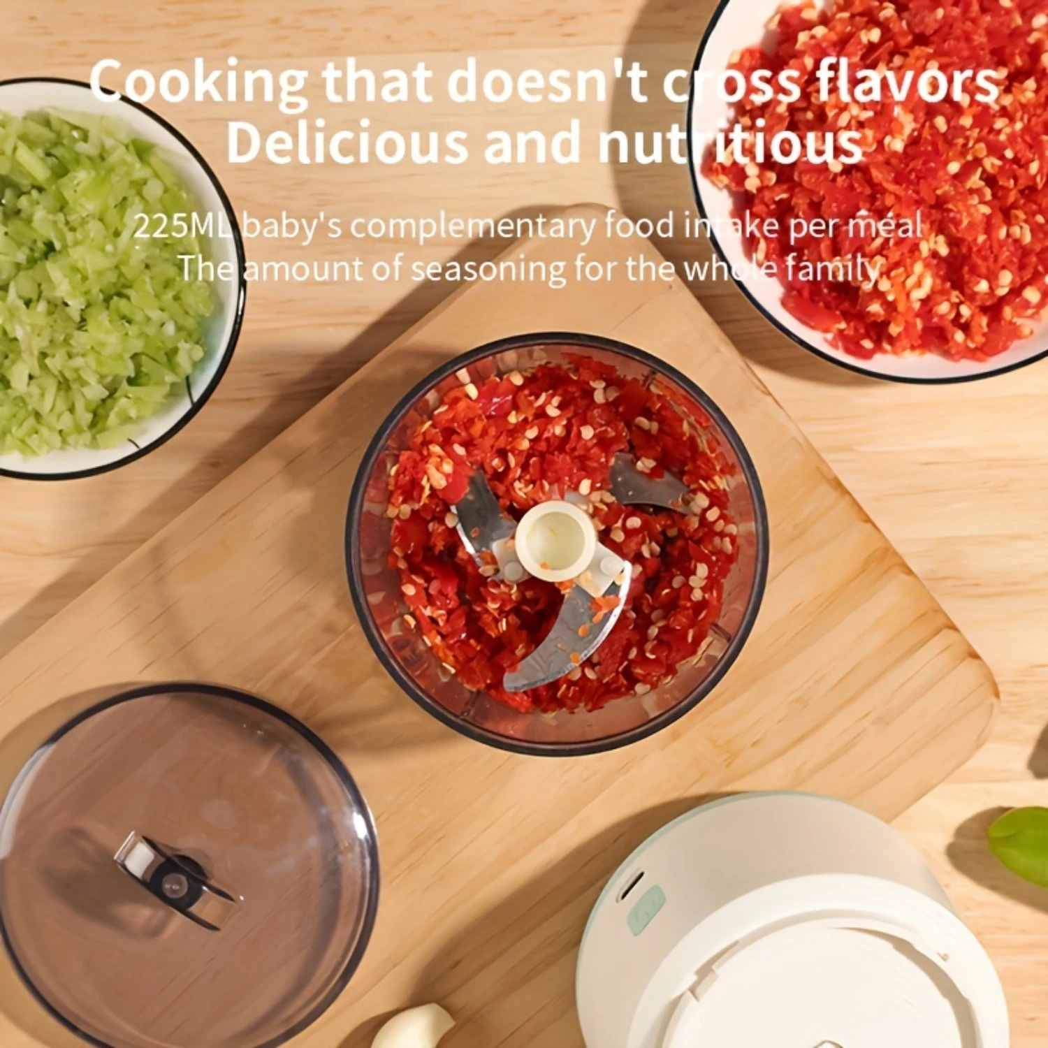 Multifunctional Food Processor - Cordless  Meat & Vegetable Grinder, Chopper, Meat Grinder, Dicer - Portable Mini Food Machine