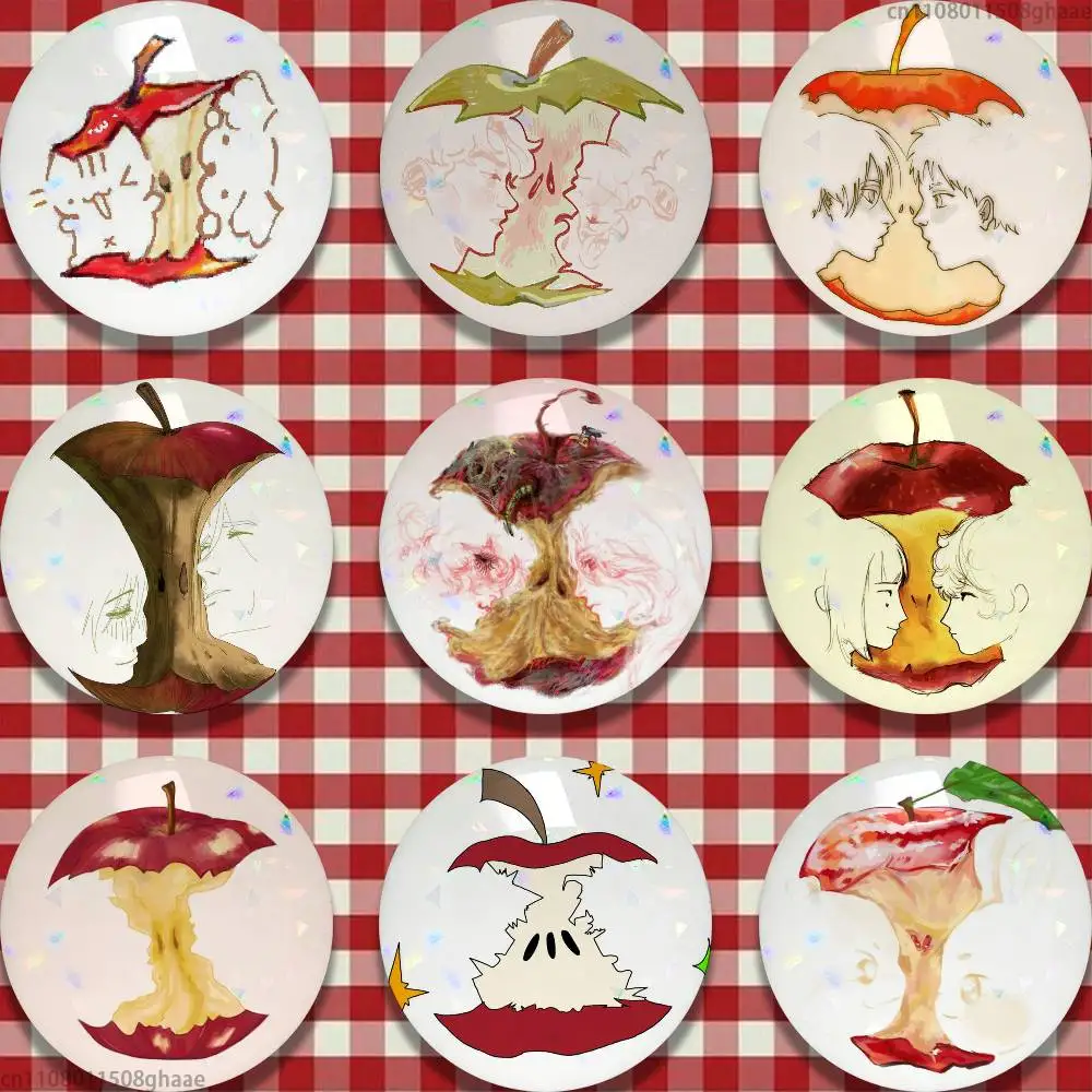 

Funny Apple Art Badge Brooches on Backpack Clothes Handmade Round Enamel Pins for Jewelry