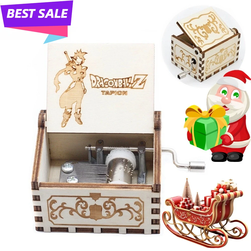 Top Sale Wood Hand Crank Music Box Dragon Ball Christmas Gift Birthday Gift New Year Gift