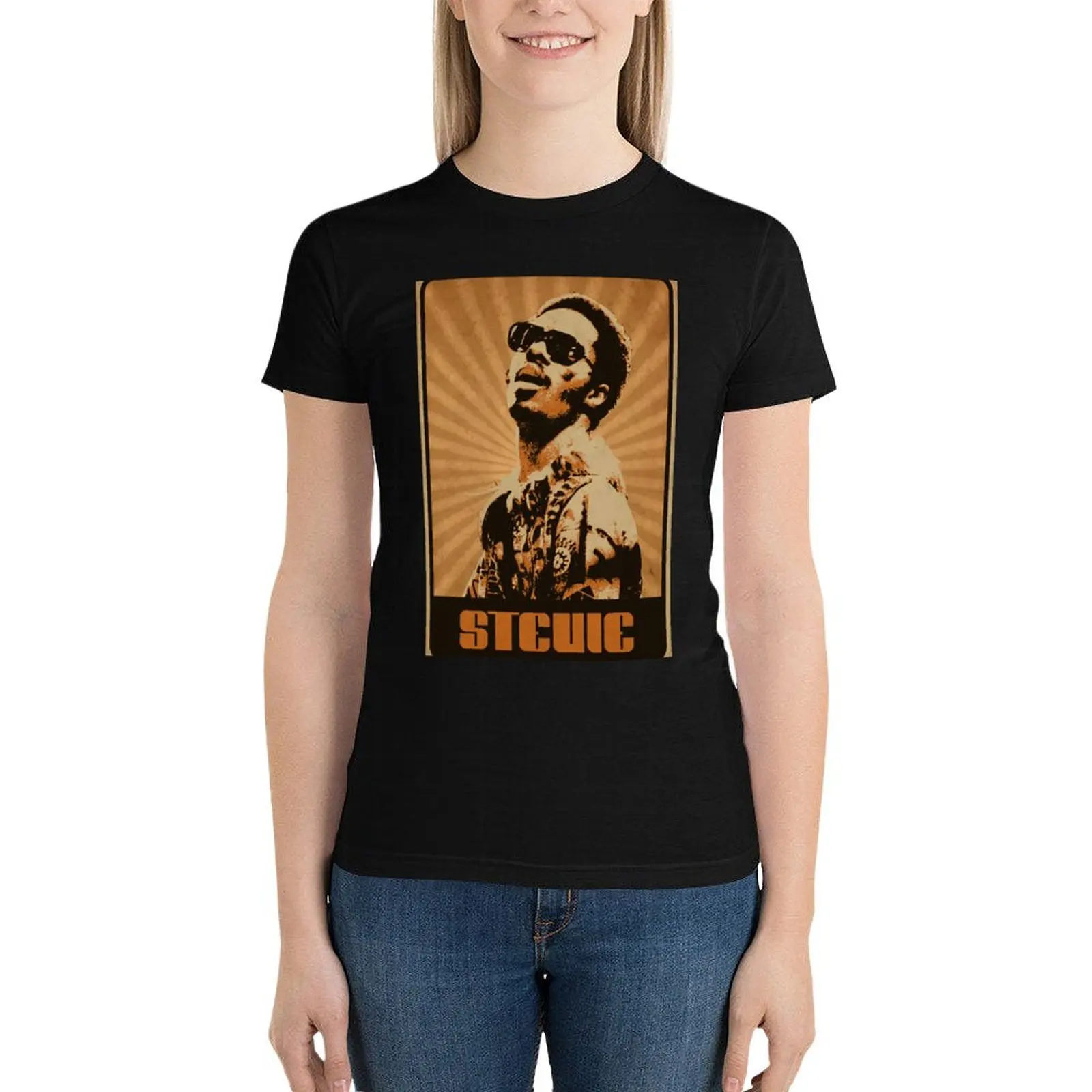 Stevie Wonder T-Shirt Dame Kleding Schattige Kleding Schattige Tops Zomer Dameskleding