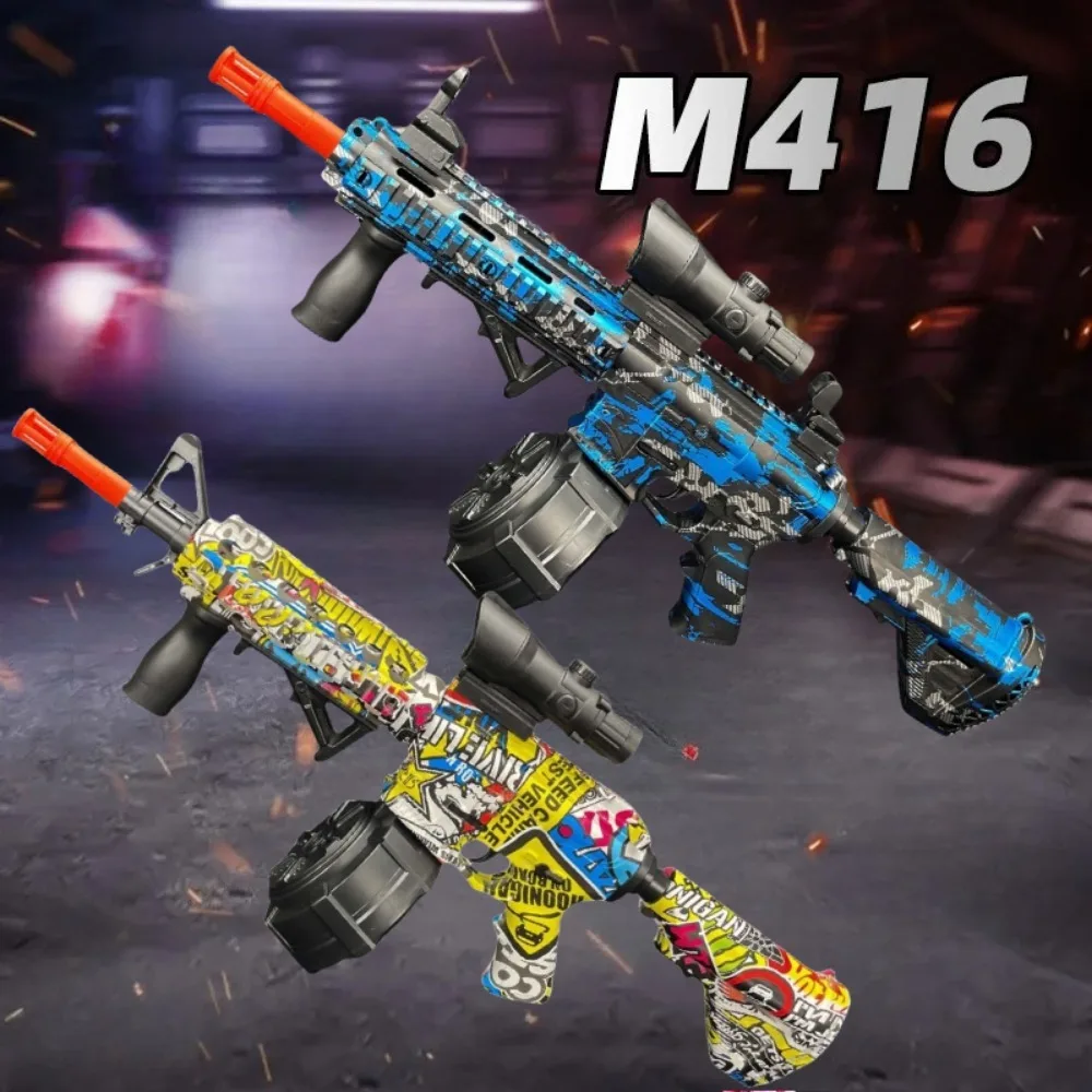M416 مسدس لعبة كهربائي في الهواء الطلق تبادل لاطلاق النار كرة الماء رصاصة عالية الدقة لعبة الرماية بندقية الاعتداء للأطفال هدايا عيد الميلاد