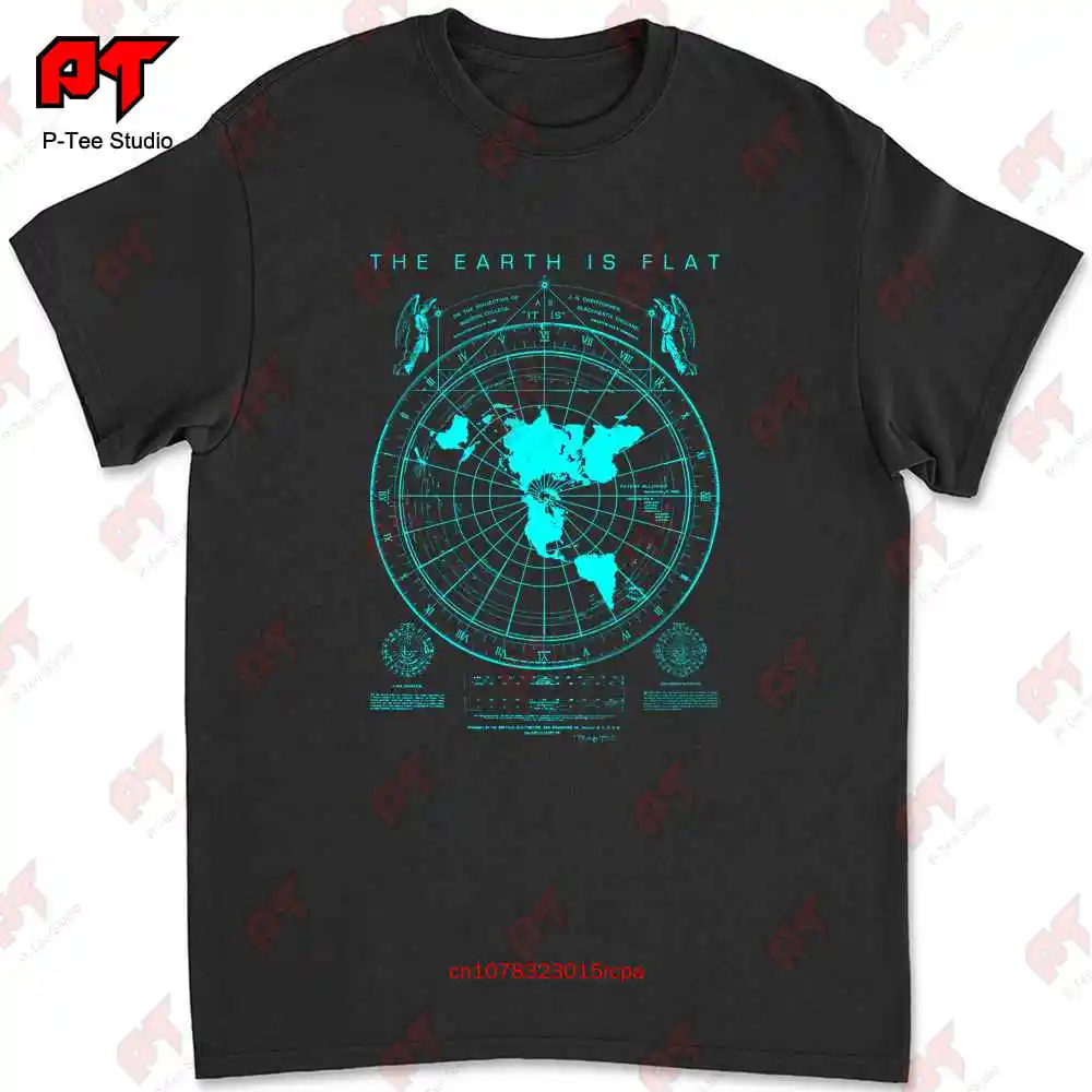 Flat Earth Map Earth Is Flat Firmament Plies New World Order T-shirt GGEW