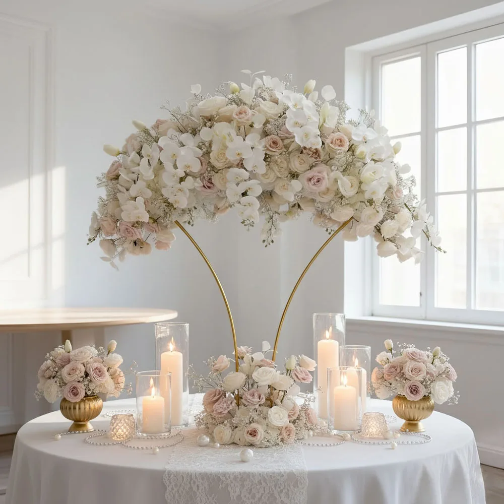 

Wholesale Artificial Floral Centerpieces For Wedding Table, Real Touch Feeling, Hot Sale And Fast Shipping