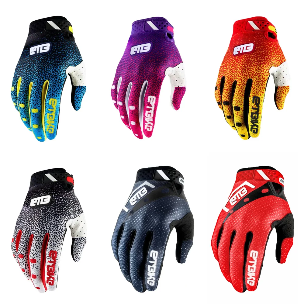 Guantes de montar ETBIKE, moto para deportes al aire libre todoterreno, guantes mx MTB DH, soporte para pantalla táctil