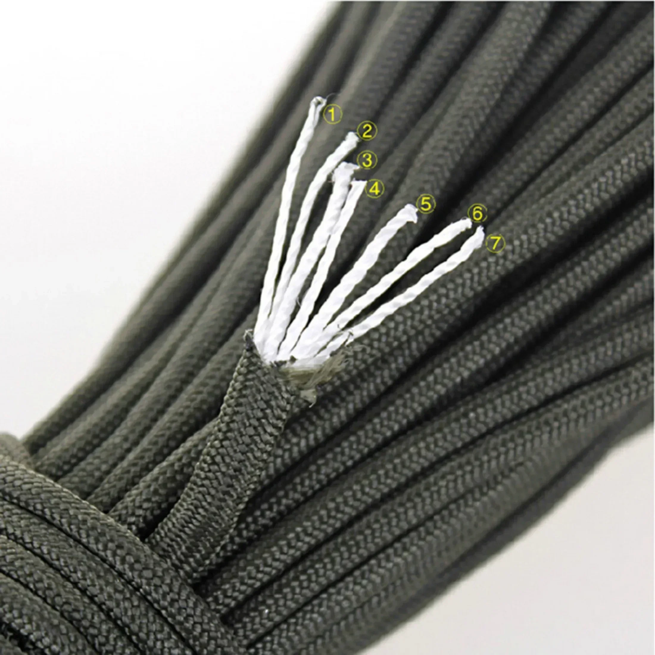 3M/5M/8M/16M Dia.4mm 7 Stand Cores Paracord for Survival Parachute Cord Lanyard Camping Climbing Camping Rope Hiking Clothesline