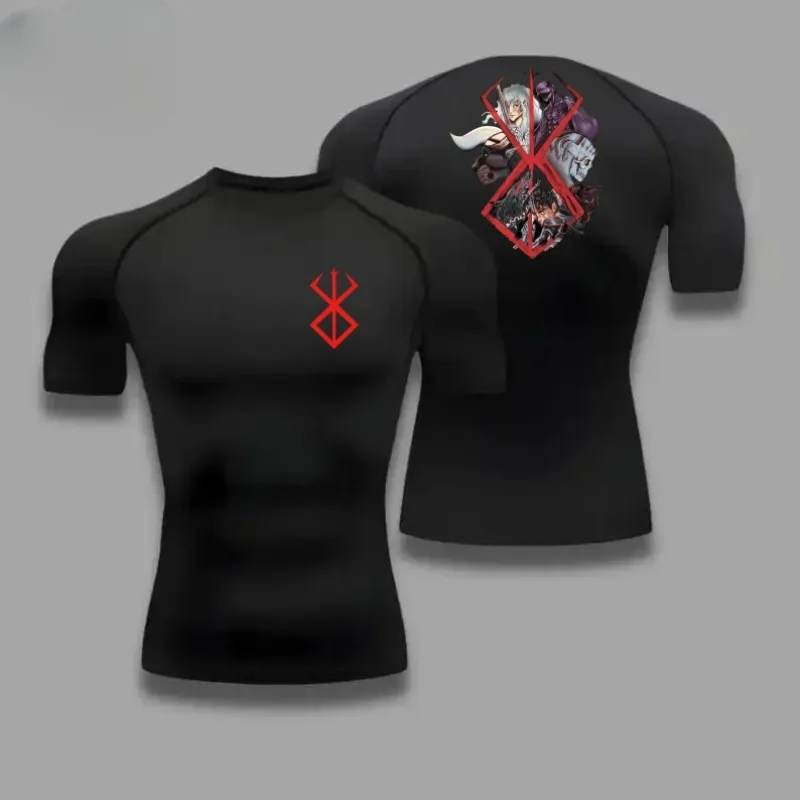 Guts Griffith Grafik-Kompressionshemden für Herren, Fitnessstudio, Workout, Laufen, T-Shirt, Sommer, sportlich, schnell, T-Shirts, Tops, kurzärmelig, Rash Guard