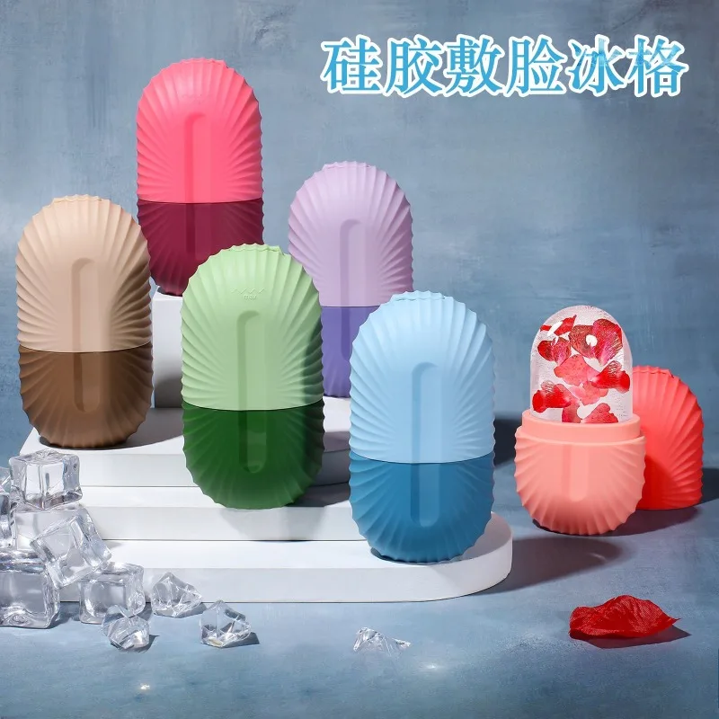 Rolo facial de gelo reutilizável, ferramentas de beleza para cuidados com a pele, massagem, molde de gelo de silicone, encolher poros para inchaço dos olhos, massageador facial de gelo