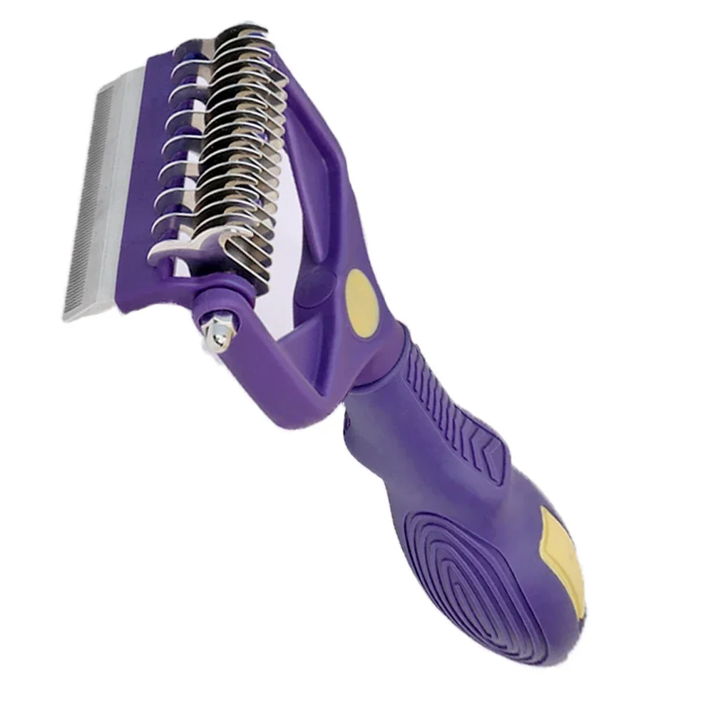 Hair Removal Comb for Dogs Cat Detangler Fur Trimming Deshedding Massage Brush Grooming Tool for Matted Long Hair Curly Pet