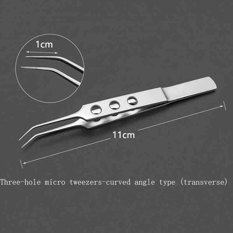 Microscopisch pincet, Oost-Aziatische blefaroplastietools, oogheelkundige instrumenten, hechtdraadverwijderaars met drie gaten, cosmetische pincet