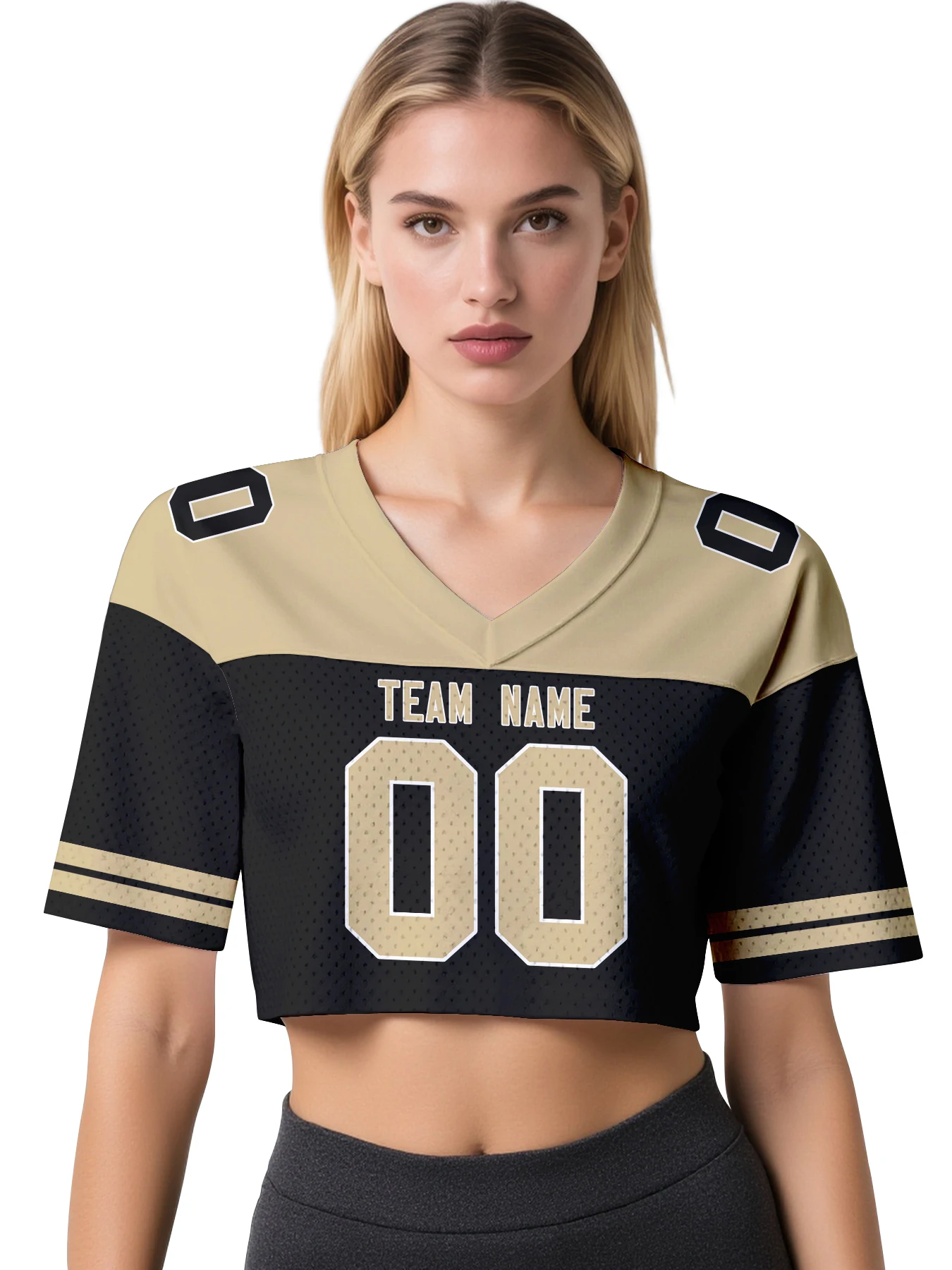 

Custom Football Crop Jersey Personalized Embroidery Printed Team Name Number Logo Fan Gift for Women Girls Team Uniform Game Day