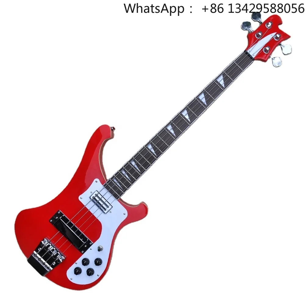 Flyoung Cherry Red Electric Bass Guitar 4 Strings Electric Bass Rosewood Fretboard Bass