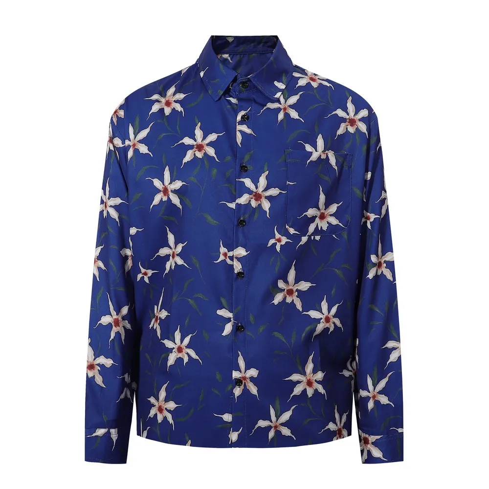 

Гавайские пляжные рубашки с длинным рукавом и цветочным принтом Harajuku, мужская и женская рубашка, блузка, уличная одежда, топы на пуговицах Aloha, зима-весна