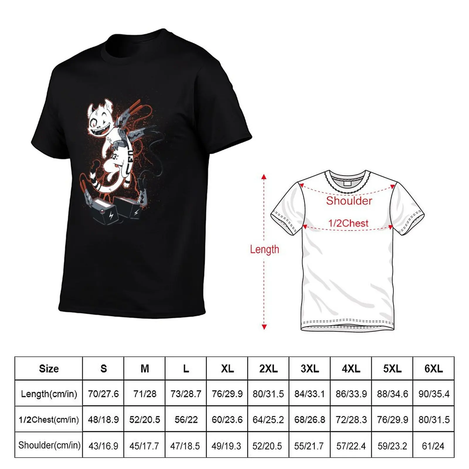 Cyber Cat Charges Up T-Shirt Summer Sports Quick Dry T-Shirt