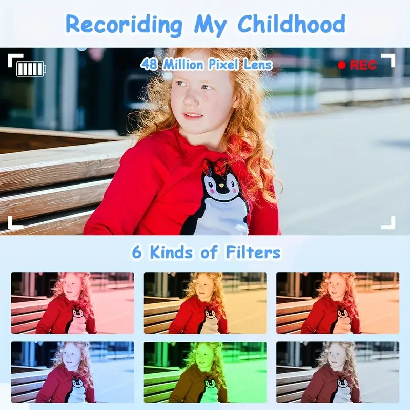 INOCTI Dziecięce Aparaty Jednorożec Silikonowe Etui Podwójne Aparaty Fotograficzne dla Dzieci Aparat Wideo HD Zabawki Prezenty na Boże Narodzenie Urodziny