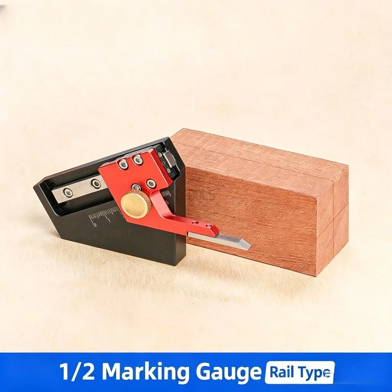 Woodworking Line Drawing Gauge 1/2 Marking Gauge with Scale Center Finding Height Setting Gauge for Table Saw Mortise Tenon