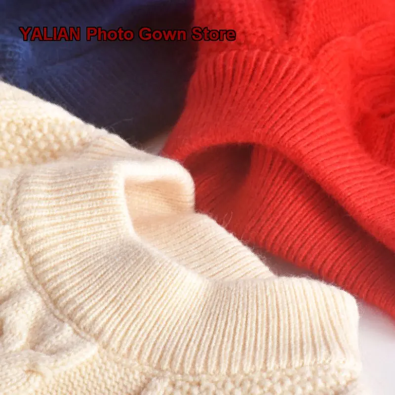 Autumn Winter Boys Pullover Sweater Thickened Older Kids Base Layer Top Girls Newborn