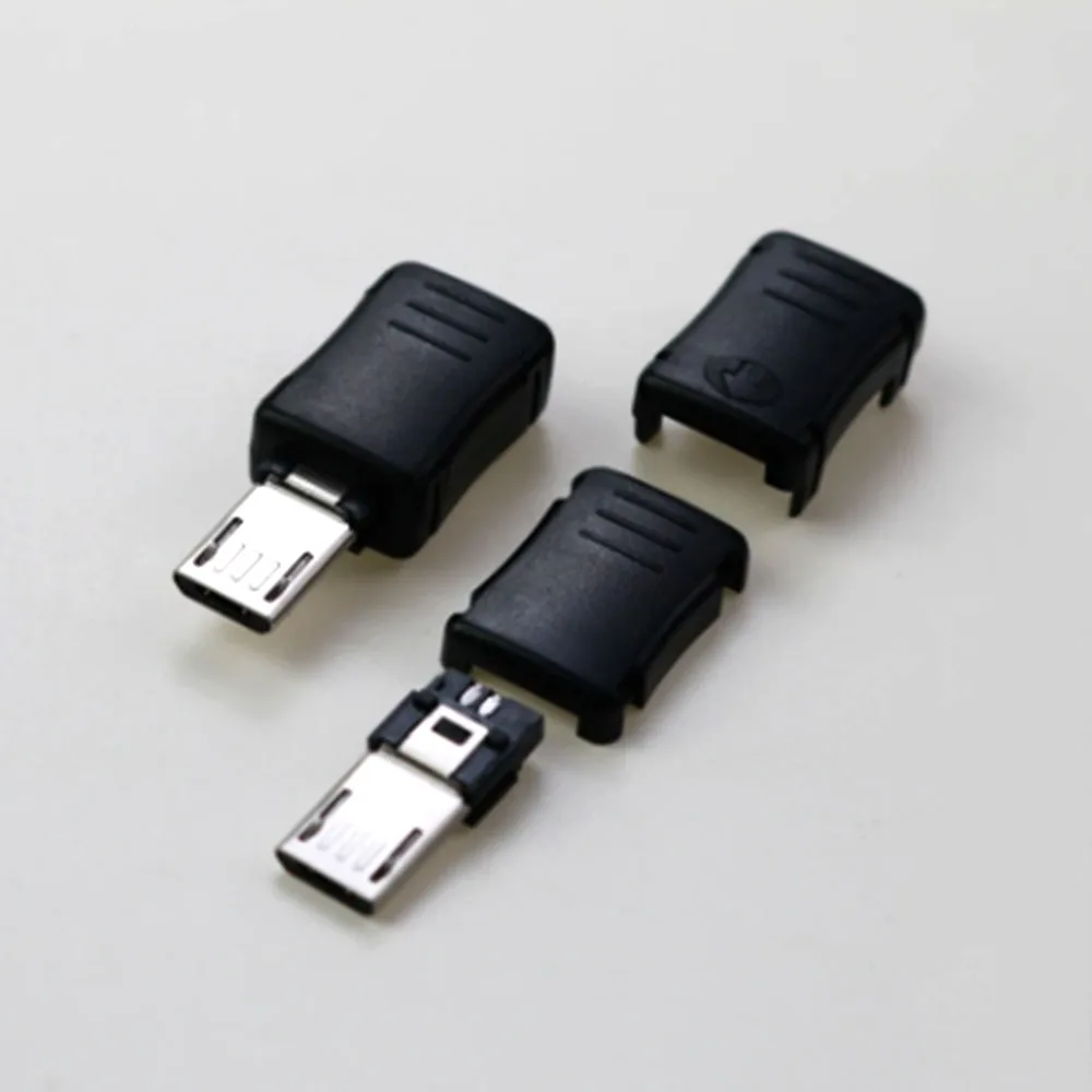 1sets Micro USB Male Connector Male Micro USB Jack 2.0 5PIN 5 Pin Plug Socket V8 With Plastic Cover For Kinds of DIY