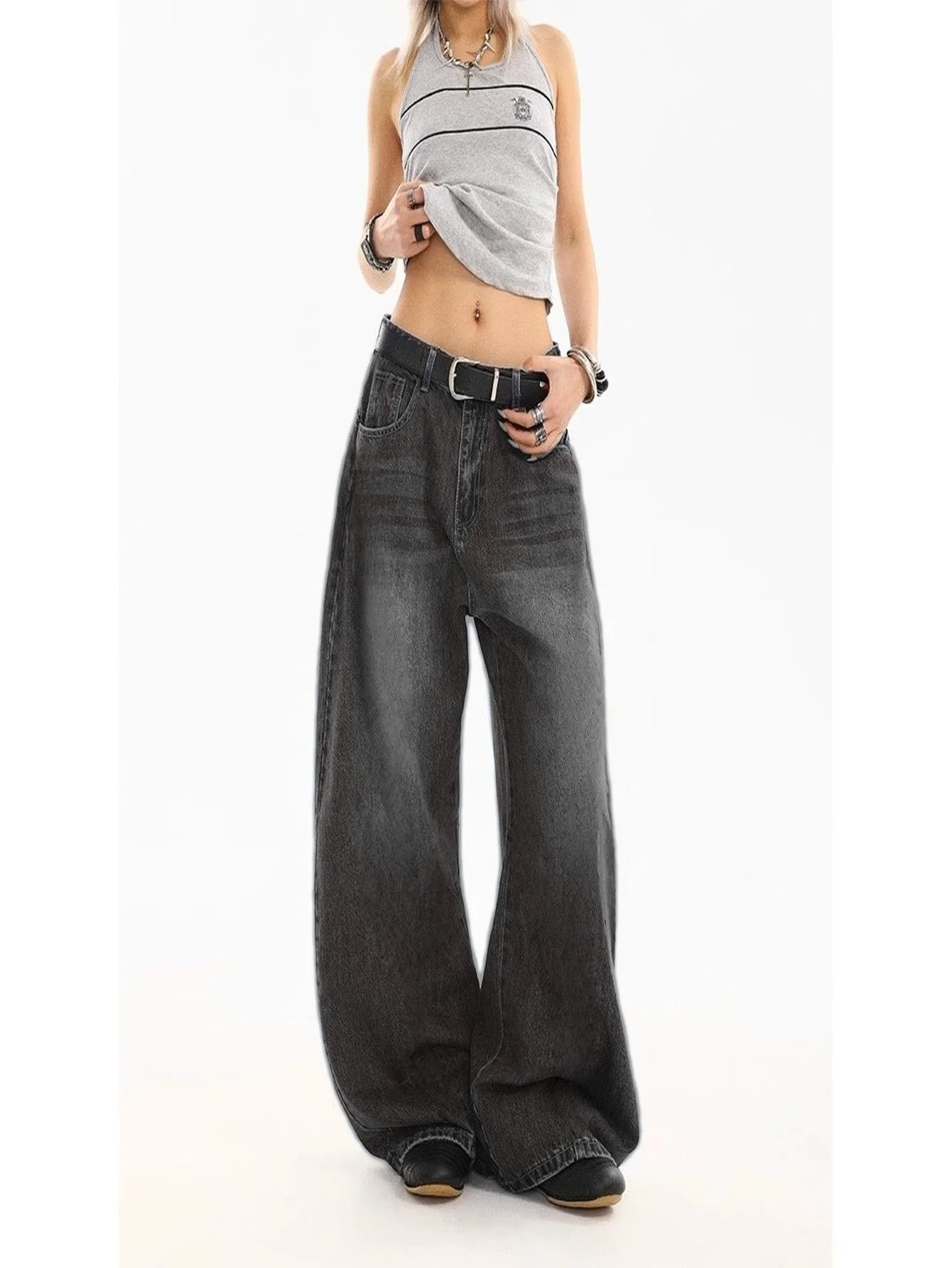 

Unisex Baggy Black Jeans Y2K Drip Jeans Pant For Man Original No accessories or belts included