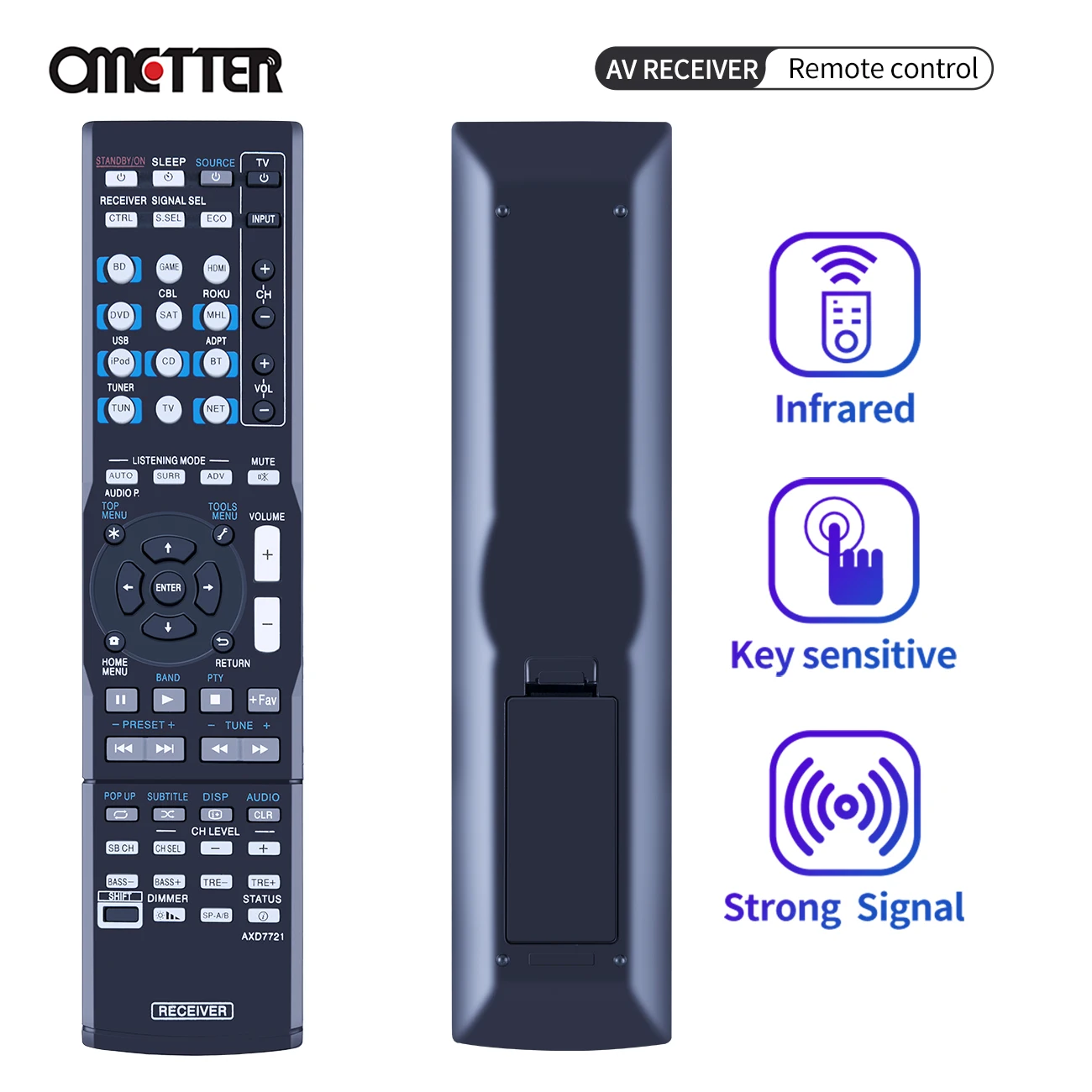 Remote Control for Pioneer AXD7721 VSX-1029 VSX-1029-K VSX-44 7.2 Channel Networked AV Receiver