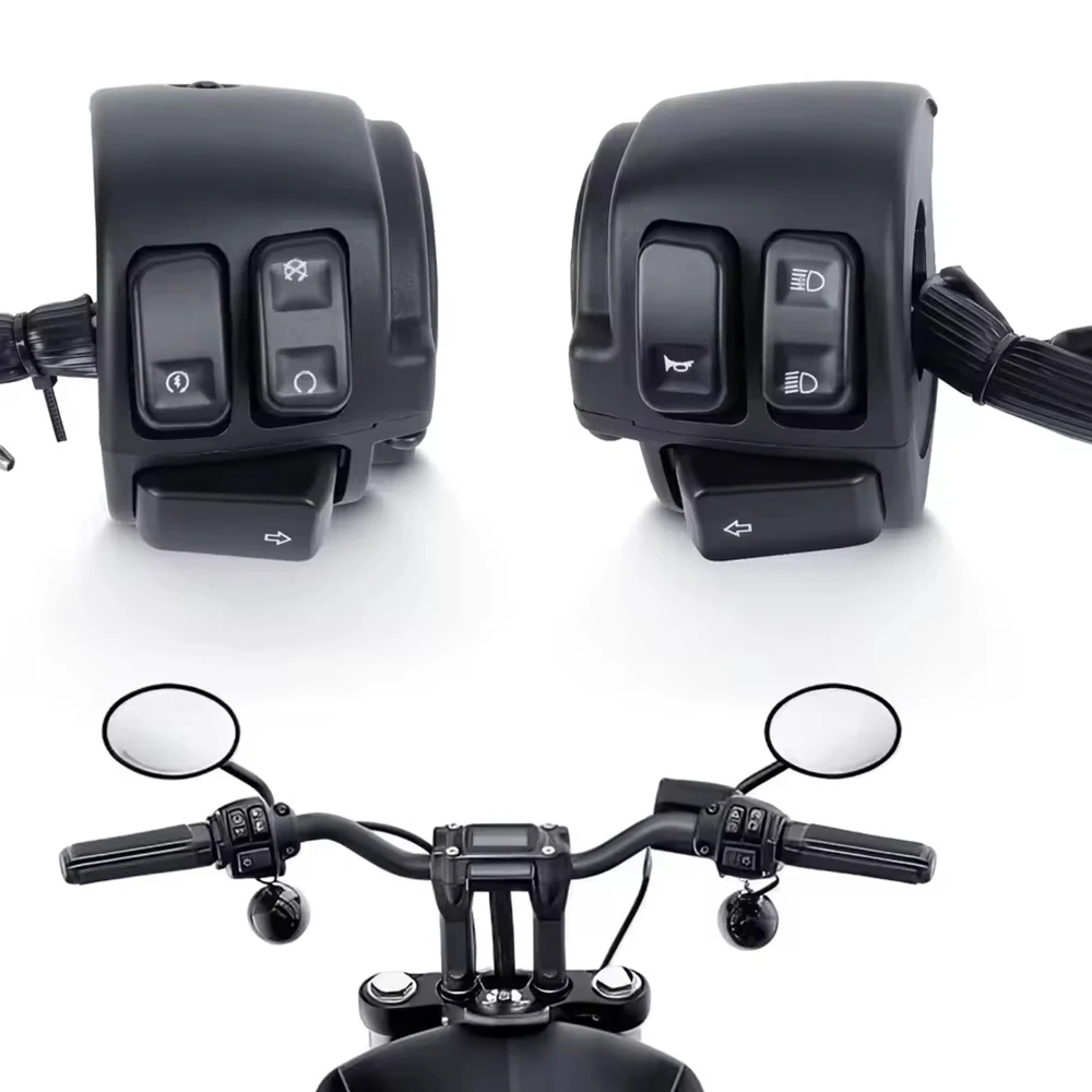 

Motorcycle 1" Handlebar Control Switch 25mm Handle Bar Turn Signal Switch For Harley Sporster XL 96-13 Softail 96-10 Dyna 96-11