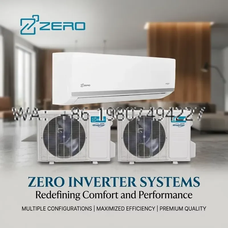 for Zero Heat Pump Inverter Mini Split Ductless Air Conditioner R454B Ready Energy Saving WiFi App Controlled US Market Hotel