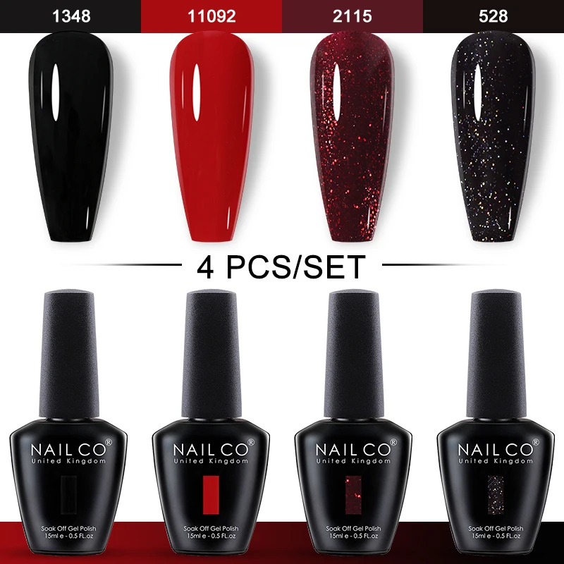 NAILCO 15 مللي 4 قطعة/المجموعة عارية اللون هلام مسمار البولندية UV Lakiery Hybridowe Vernis هلام البولندية Vernis تحتاج أعلى قاعدة معطف مسمار الفن تصميم #2